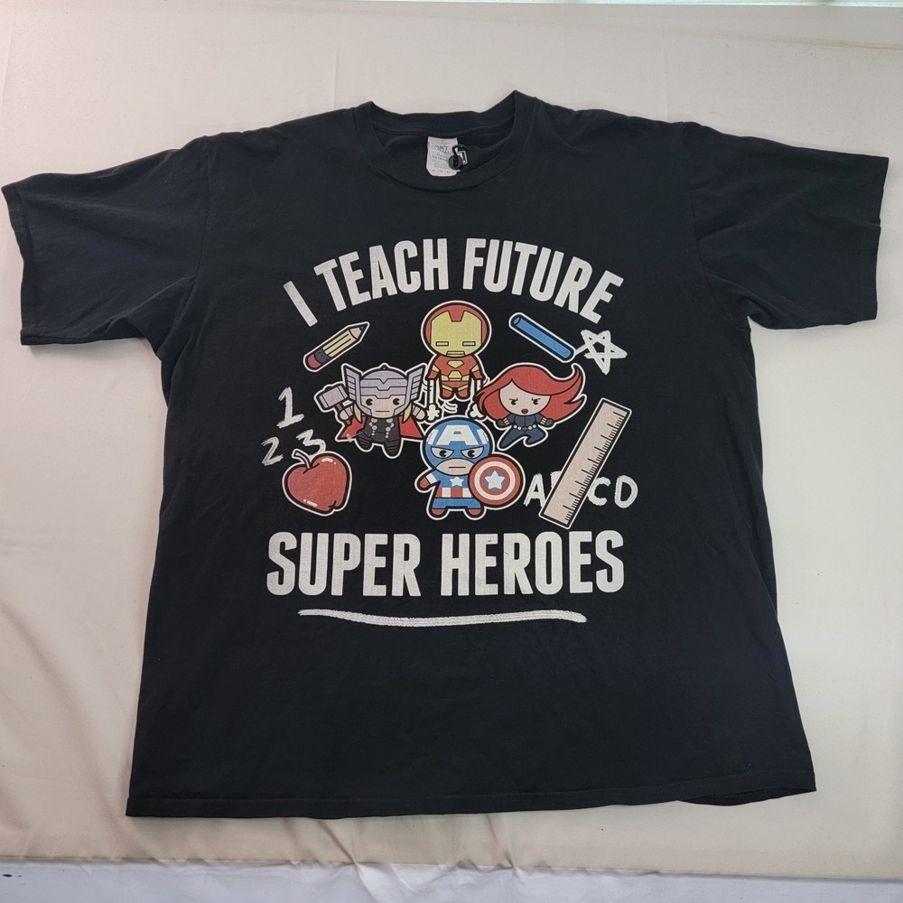 MARVEL "I TEACH FUTURE SUPERHEROES" Marvel TEACHER SHIRT XL Vintage